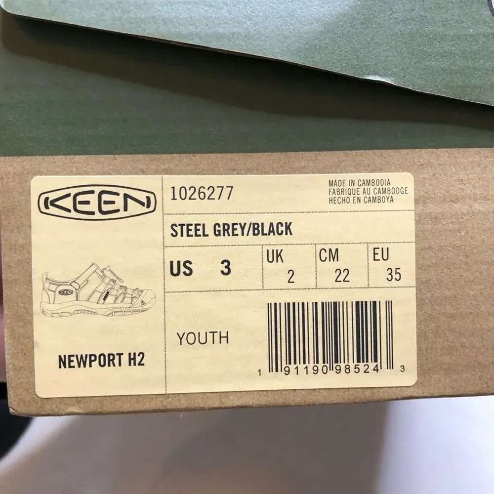 Keen Newport H2 gray black kids sandals size US 3